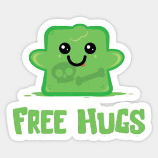 Free Hugs (gelatinous cube) Sticker